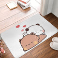 Rectangular Door Mat Panda Bear Hug Non-Slip Washable Floor Rug 18x30 Inch