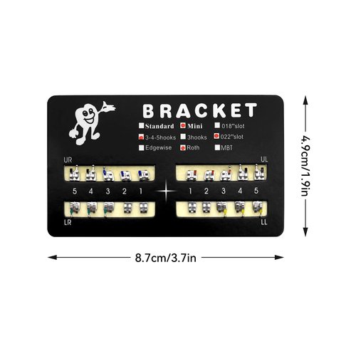 SEAVERRS 100pcs/Pack 022 Slot Bondable with Hook on 345 Teeth Model Mini Roth Brackets Roth,5 pieces per pack 20 pieces per pack. (5 pcs)