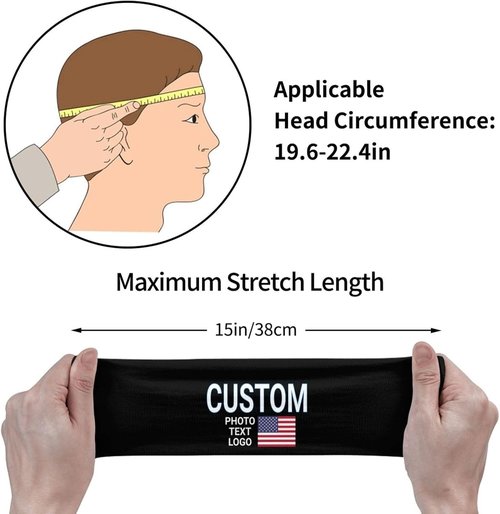 Skiennix Custom Sports Headband - Moisture-Wicking, Breathable, Elastic Design | Personalized Photo/Logo/Text