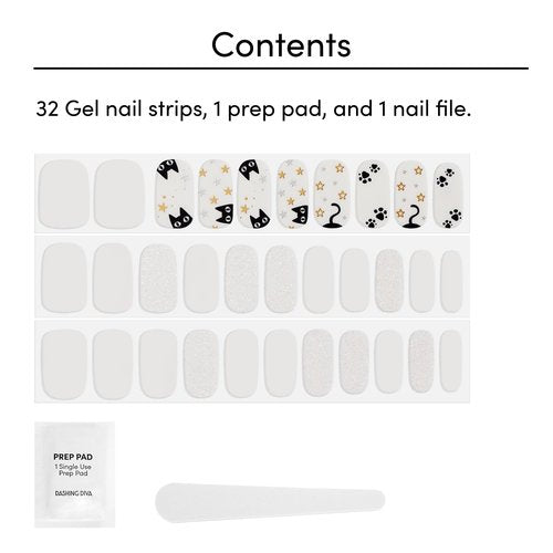 Dashing Diva Gloss UV Free, Long Lasting Gel Nail Stickers | Chip Resistant | 32 Nail Wraps, Prep Pad, Nail File