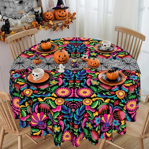Mexico Tablecloth 70 Inch Round - Festive Cinco De Mayo Fiesta Decorations, Seasonal Polyester Table Cover - Variation: Mexico / 70" Round