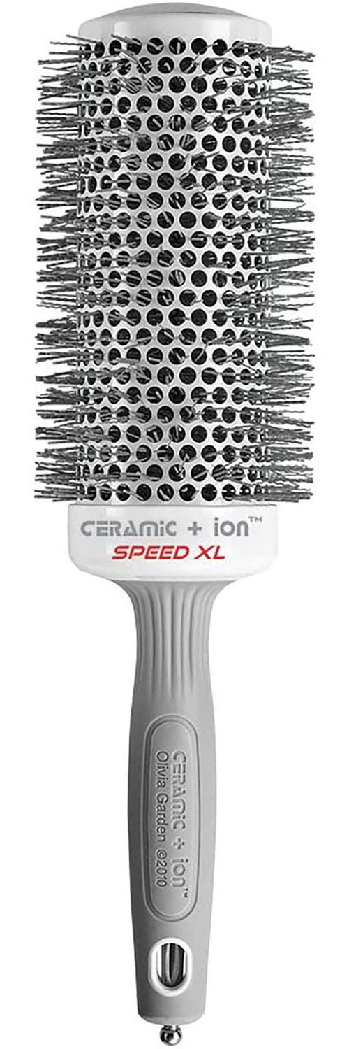 Olivia Garden Ceramic + Ion Speed XL - Extra-Long Round Thermal Hair Brush for Professional Blowouts
