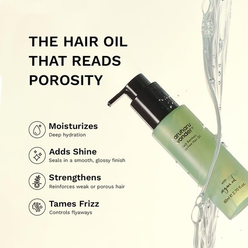HARUHARU Wonder Black Bamboo Hair Oil - Frizz-Free, Lightweight Argan Oil Formula for All Hair Types | 2.70 fl. oz.