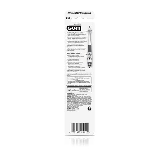 GUM Crayola Pip-Squeaks Kids' Toothbrush, Ultra-Soft, Ages 3+, 1 Count (Pack of 4)