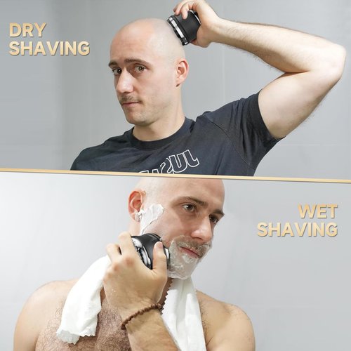 Head Shavers for Bald Men, 6 D Head Shaver LED Display Dry Wet Bald Head Razor, IPX7 Waterproof Skull Bald Head, Back & Groin Electric Razor, Rechargeable Flex Blades for a Close Shave