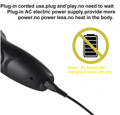 Skiennix Professional Corded Electric Shaver - 3D Rotary Design for Close Shave | Pop-Up Trimmer Included