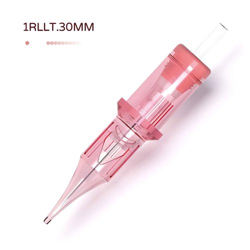 20Pcs Disposable Tattoo Cartridge Needles 1RL 0.3mm Round Liner Long Tape Permanent Makeup Eyebrows Eyeliners Lip Microblading Supplies for Rotary Tattoo Pen (1001RL(0.30mm))