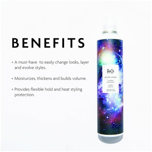 R+Co OUTER SPACE Flexible Hairspray - Light Hold, Long-Lasting Shine & Flexibility for All Hair Types
