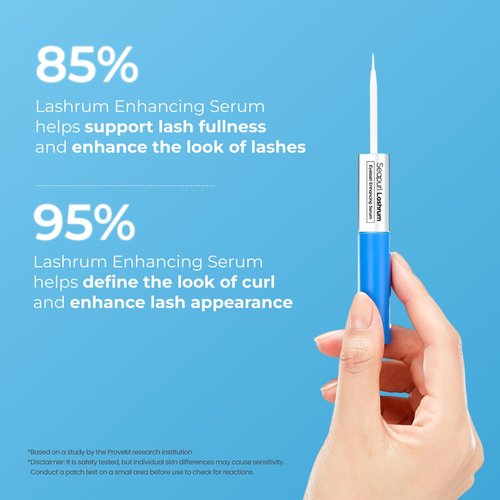 Seapuri Lashrum Eyelash Enhancing Serum | Lash Growth Serum with Caffeine, Peptide & Biotin | for Longer, Fuller Lashes | Dual Brush for Precise & Full Application | Non-Irritating, Daily Use
