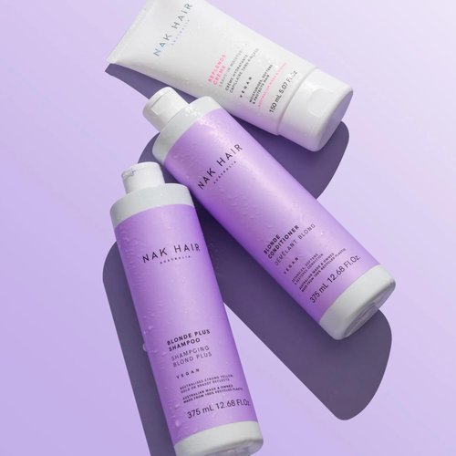 NAK Hair Blonde Plus Shampoo 375ml - Strong Blonde Toning Shampoo