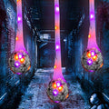 Halloween Hanging LED Spider Egg Sack Lights - Purple & Orange, 3 Pack, 3.2 ft