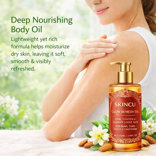 SKINCU Glow Remedy Oil - Nourishing Body Oil for Firm Skin | 100ml (3.38 fl oz)