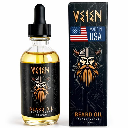 Veien Beard Oil for Men - White Tea Scented Beard Softener & Conditioner - 2oz Premium Grooming Oil