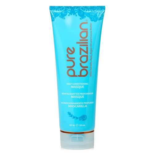 Pure Brazilian Deep Conditioning Masque - Brazilian Keratin & Acai Hair Treatment, 8 Fl Oz