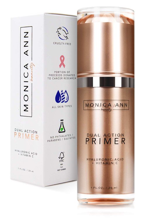 Dual-Action Face Primer - 30 mL | Hydrating Makeup Primer With Vitamin C & Hyaluronic Acid | Smoothing Pore Minimizer