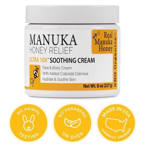 Super Natural Goods Manuka Honey Cream - Hydrating Lotion for All Skin Types | 8oz Moisturizing Body Cream with Real Manuka Honey, Aloe Vera, and Cocoa Butter
