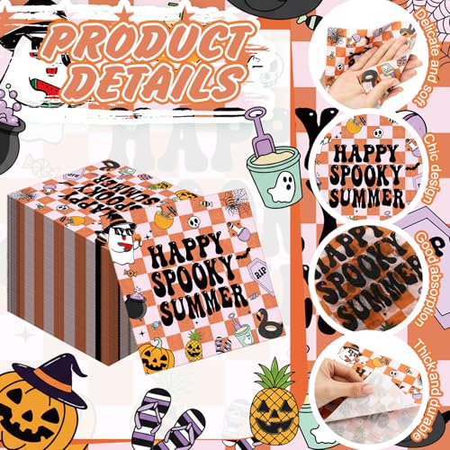 Halloween Paper Napkins 50 Pack - Spooky Party Supplies & Cocktail Napkins