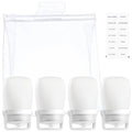 RONRONS Silicone Travel Bottles,1oz Mini Ketchup Squeeze Salad Dressing Sauce Bottles Small Leak Proof TSA Approved Container for Shampoo Conditioner Toiletries(4 Pieces