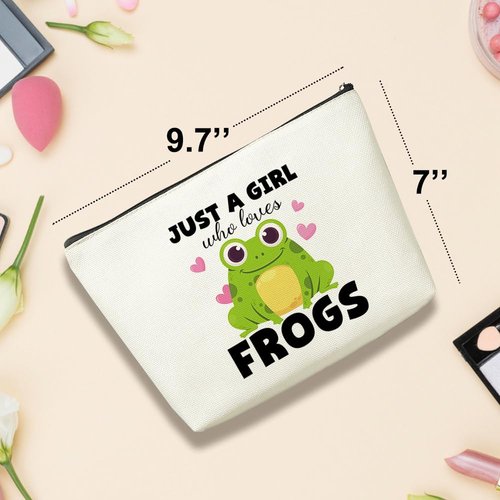 Cute Frog Makeup Bag Frog Gifts Funny Frog Lover Gifts for Women Cosmetic Bag Frog Stuff Birthday Graduation Gifts for Animal Lovers Girls Sister Daughter Niece Christmas Mothers Day Toiletry Bag