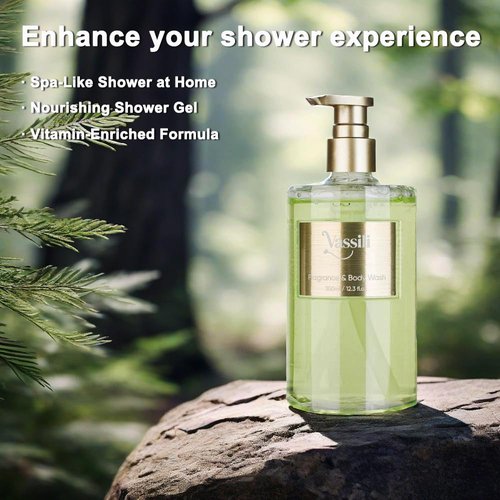 Vassili Fragrance Body Wash - Hydrating Citrus Aroma with Orange Blossom & Green Tea | 12.3 Fl Oz