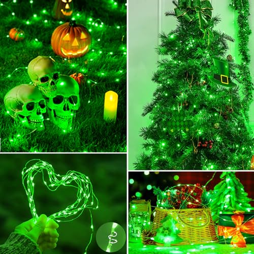 Battery Fairy Lights 5 Pack with Timer, 50 LED Mini String Lights for Indoor Decor - Green