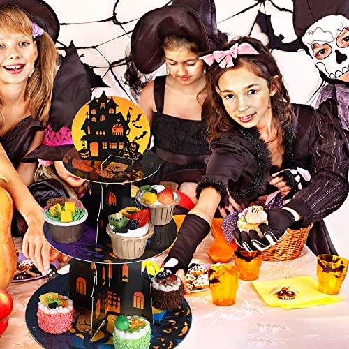 Halloween 3-Tier Cupcake Stand - Spooky Party Dessert Display