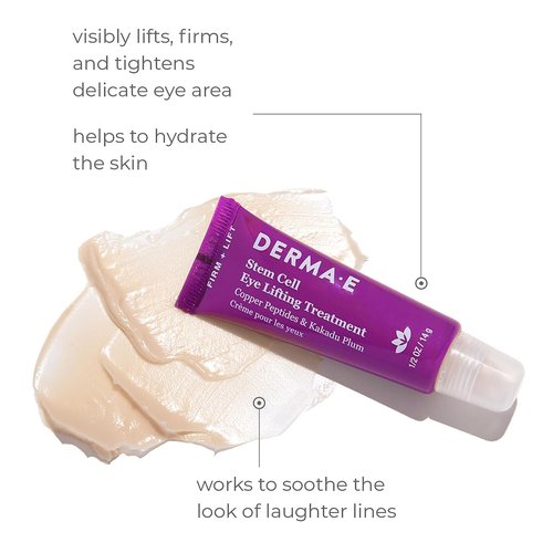 Derma E Stem Cell Lifting Eye Treatment - Firming & Tightening Under Eye Cream - Hydrating 0.5oz | Pack of 2