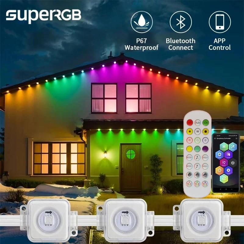 50-Foot Waterproof Outdoor LED Light Strip with App Control and Music Sync