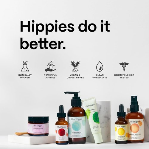 Mad Hippie Triple C Night Cream – Face Moisturizer, Skin-Brightening, Anti-Aging Skin Care with 3 Forms of Vitamin C, 2.1 Oz