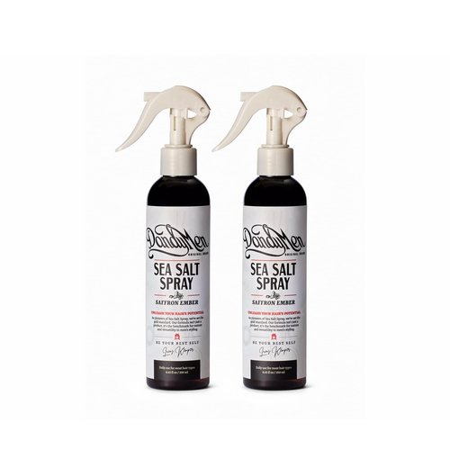 DandyMen Sea Salt Spray – Lightweight Texture, Volume, and Flexible Hold with Epsom Salt & Pro-Vitamin B5 (2-pack, Saffron Ember)