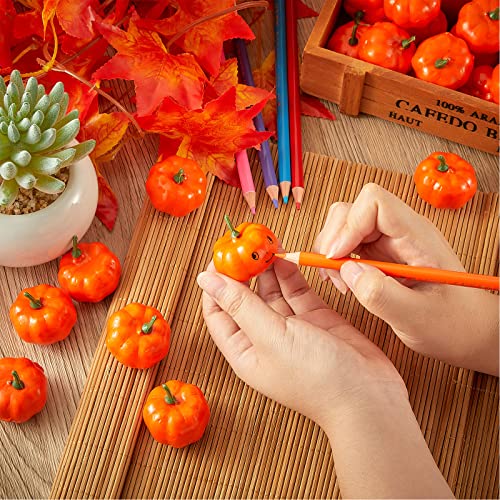 Mini Foam Pumpkins Orange - Fall Harvest Decor, 100 Pieces