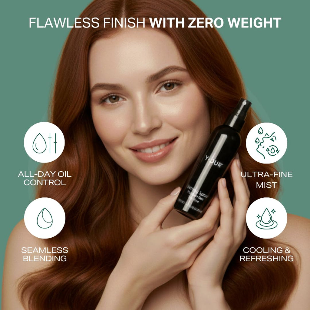 Y'OUR Silk Setting Spray: 16HR+ Makeup Lock | Smudge, Transfer & Water Proof | 2-in-1 Calming Mist with Vitamin E | Ultra Fine Mist | Alcohol-Free, Paraben-Free, Valentine's Day Gifts for Her