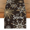 Snowflake Winter Table Runner 13x90 Inch Black - Home Decor