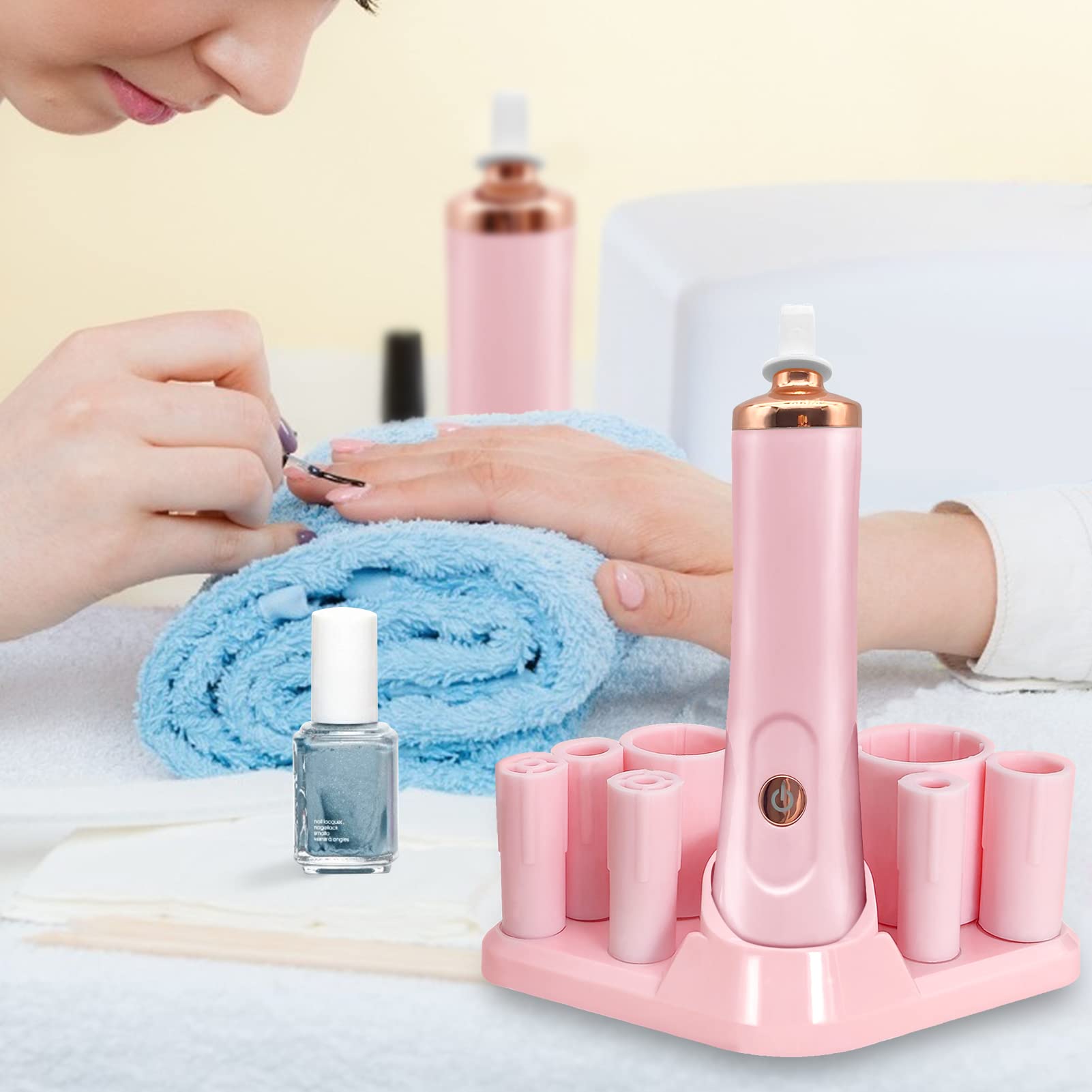 ZLMONDEE Pink Electric Nail Lacquer Shaker, Glue Shaker for Eyelash Extensions, Eyelash Lacquer Shaker, Electric Shaker Time Saving Handsfree Tool Glue Nails Polish