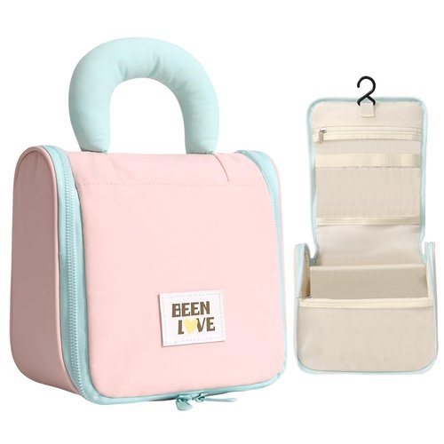 Carttiya Makeup Bag, Big Coloueful Make Up Bag for Women Girls Cosmetic Bag (Pastel Pink)