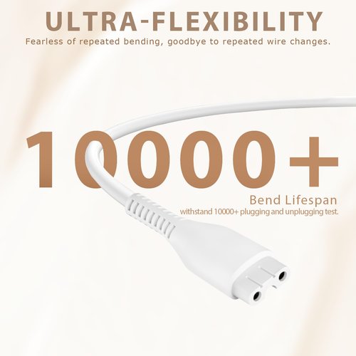 2 PCS Charger Cord Replacement for Flawless Nu Razor, USB Charging Cable for Finishing Touch Flawless Nu Trimmer Power Cord, 5FT