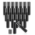 Mirrline 20 Pcs 10ml Roller Bottles Black Frosted Glass Bottle with Stainless Steel Roller Balls & Aluminum Screw Cap for Perfume Essential Oil Lip Gloss, 1 X Opener, 2 X Pipette Droppers