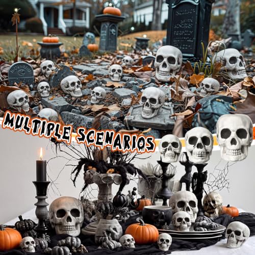 Extra Large 20 Pcs Halloween Skeleton Skulls Decor - Plastic Skull Heads
