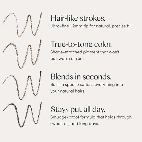 Ravie Beauty Easy Everyday™ Brow Pencil - Smudge-Proof, Hair-Like Strokes, 1.2mm Tip, Vegan (Dark Brown)
