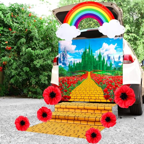 Halloween Trunk or Treat Car Decoration Kit with Banners and Flowers