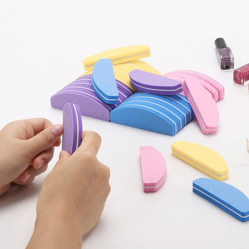 80 Count Mini Nail Buffers Kit, 100/180 Grit Buffing Blocks Small Nail Files for Acrylic and Natural Nails