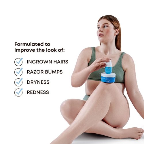 Bushbalm Ingrown Hair Exfoliating Scrub – Pre-Shave Sugar Scrub for Ingrown Hairs, Razor Bumps & Dry Skin – Gently Buffs & Soothes Sensitive Skin – Nude, 236ml
