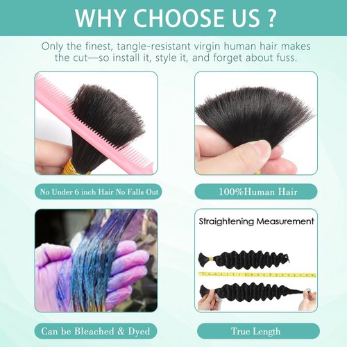 Ombre Human Braiding Hair for Boho Braids Virgin 12A Boho Hair for Braiding Deep Wave 14 Inch 150g Human Hair Braiding Hair Extensions