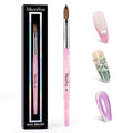 MelodySusie Kolinsky Acrylic Nail Brush,66% Kolinsky Hair Professional Nail Art Brush for Acrylic Application, Aurora Collection Fine Glitter Brush, Size 8