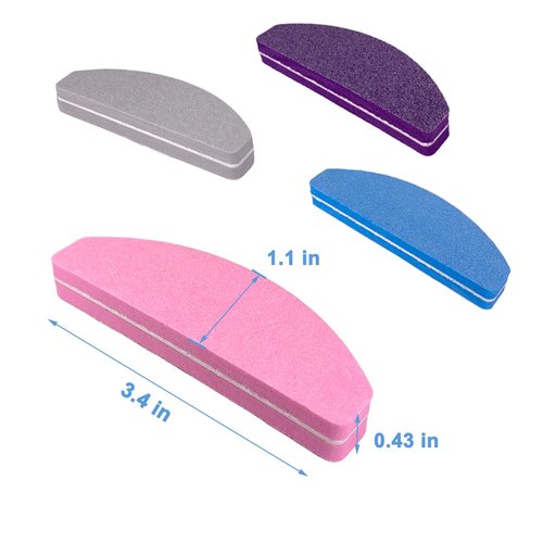 Nail Buffers (40 pcs), Buffer Block Nail Files Bulk for Acrylic Nails and Natural Nails Double Sided 100/180 Grit Portable Washable Sanding Buffing Buffers Arc Shape (40Pcs Multicolor)