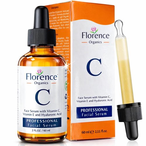 Regine Switzerland Vitamin C Serum - Anti-Aging Face Serum with Hyaluronic Acid & Vitamin E | Brightening Formula for Dark Spots & Fine Lines, 2 Fl Oz