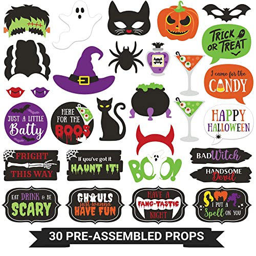 Halloween Photo Booth Props Set of 30 - Fully Assembled Party Decorations - Variation of THIS listing