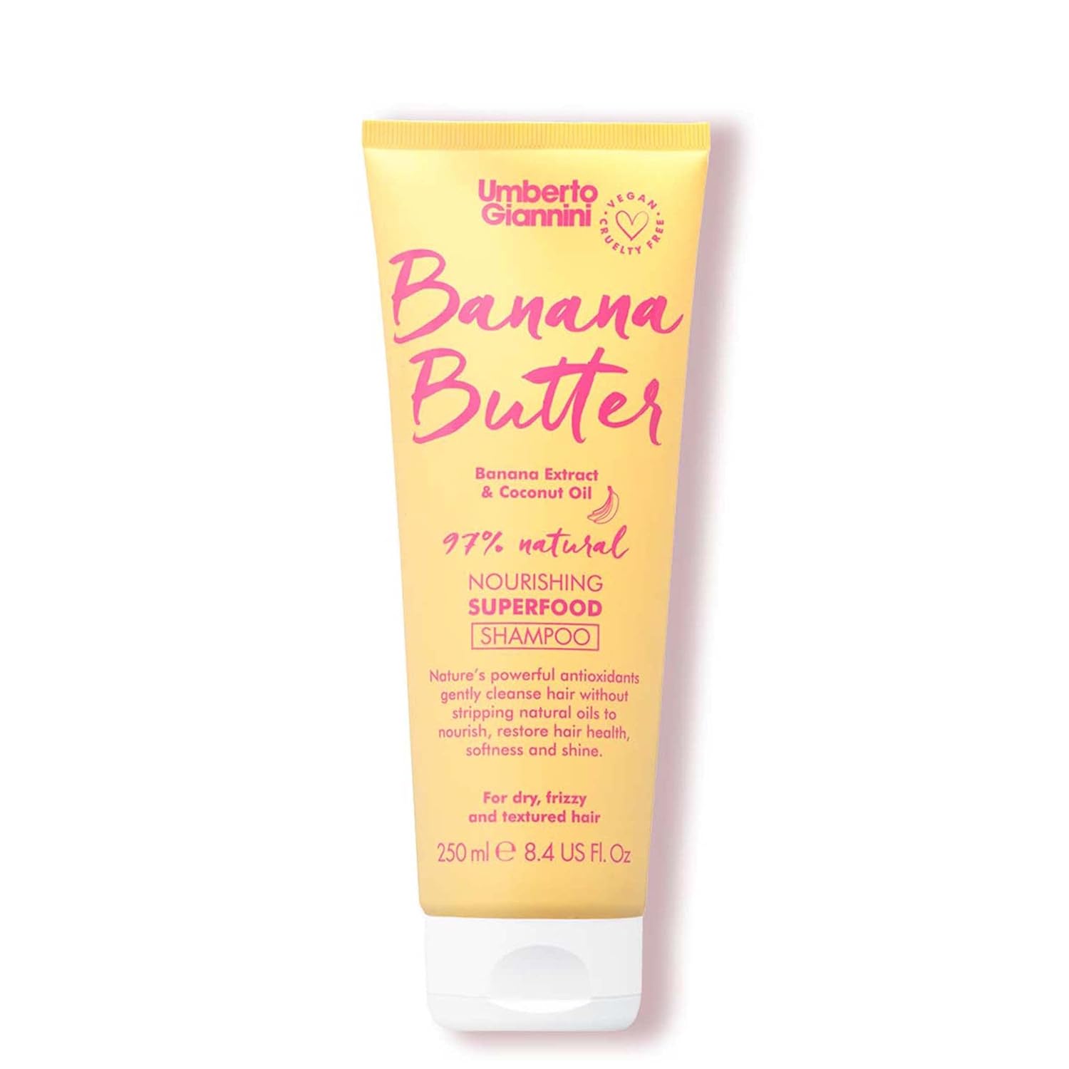 Umberto Giannini Banana Butter Shampoo - Nourishing Vegan Formula for Dry, Textured, Frizzy Hair