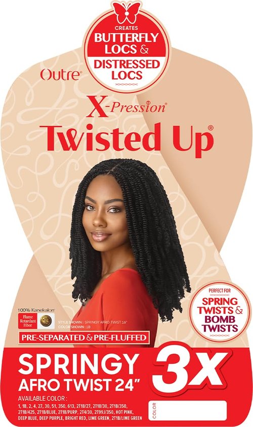 Outre X-Pression - Twisted Up - Springy Afro Twist 24" 3X (5 Pack, DARK BROWN 2)