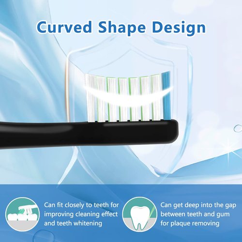 Compatible with Waterpik Complete Care 9.0 (CC-01), 5.0 (WP-862) Sonic Electric Toothbrush Replacement Brush Heads STRB-10WB, Soft Bristle, 10 Pack (Black)